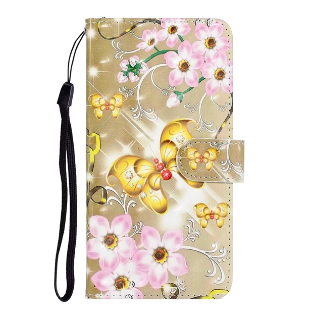 For Sony Xperia 20 XZ5 3D Bling Flower Print Wallet Leather Case Flip Cards Slot Phone Pouch Stand Cover
