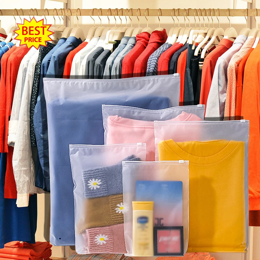 Custom Logo Packing Self Sealing Eco Friendly Clothes Packaging Plastic Zipper Bag Ziplock Bags For Clothes Packaging