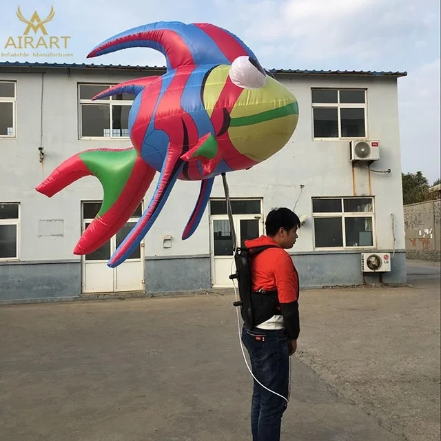 inflatable fish costume,led lighting inflatable cartoon fish puppet for children party stage decoration