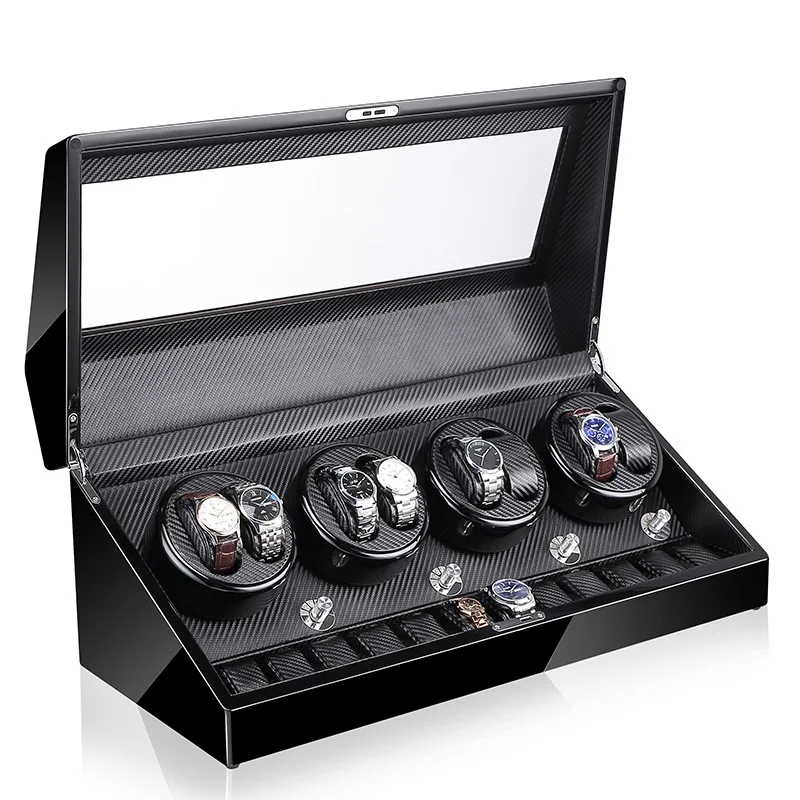 Watch Winder Deluxe Mechanical Watch Organizer Wooden Case Piano Automatic Watch Winding Rotating Case