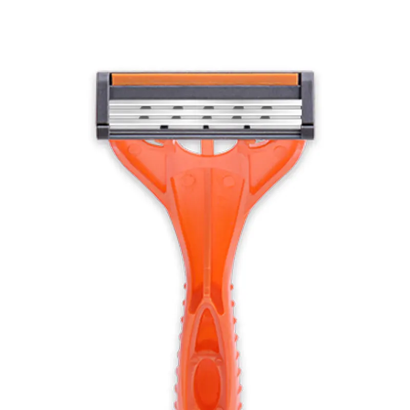 Max brand orange color disposable razor triple blade stainless steel razor blade