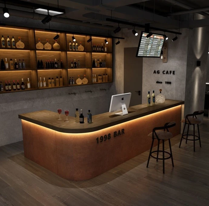 Wholesale Factory Direct Custom Home Wooden Bar Counter For Setting Up Functional Bars Fashionable Wooden Bar Counter