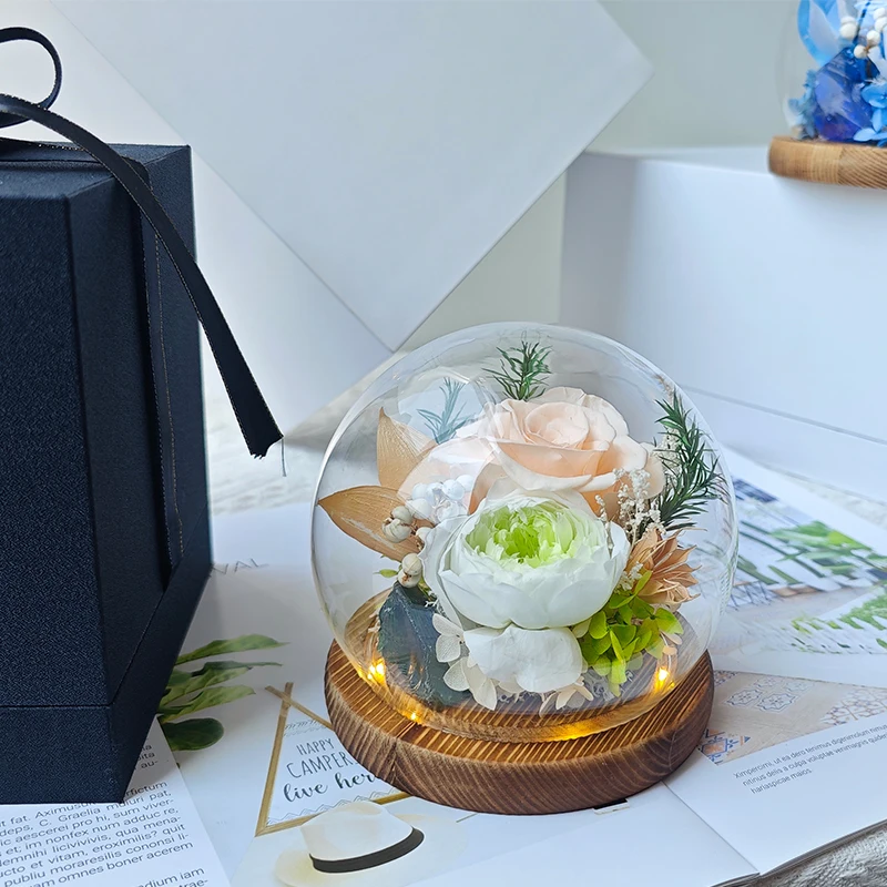 Factory production Customized unfading rose wholesale preserved rose in glass