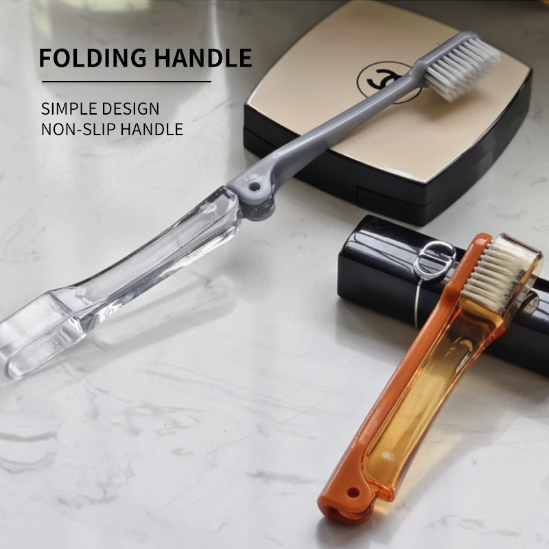 Adult Travel Toothbrush Folding Handle Silver Ion Soft Hair High Quality