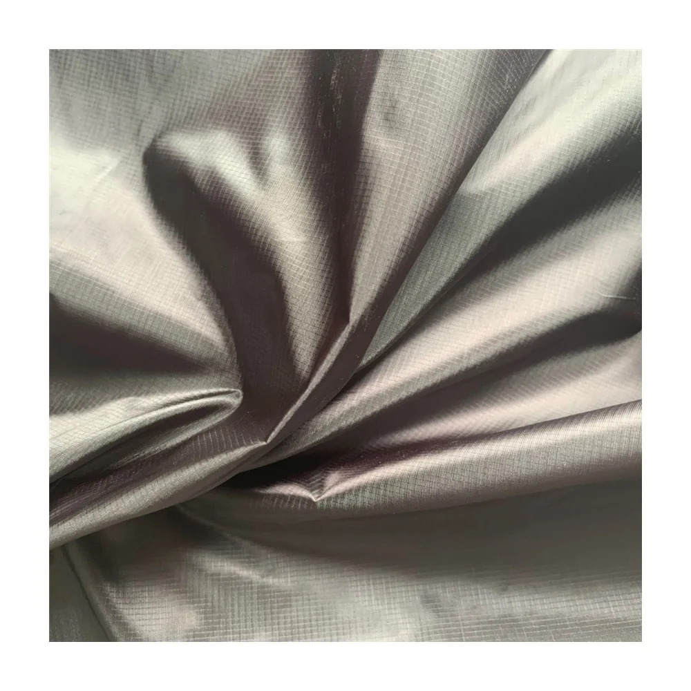 Recycled high density nylon plaid lightweight sun protective school uniform fabric for jackets and uniform