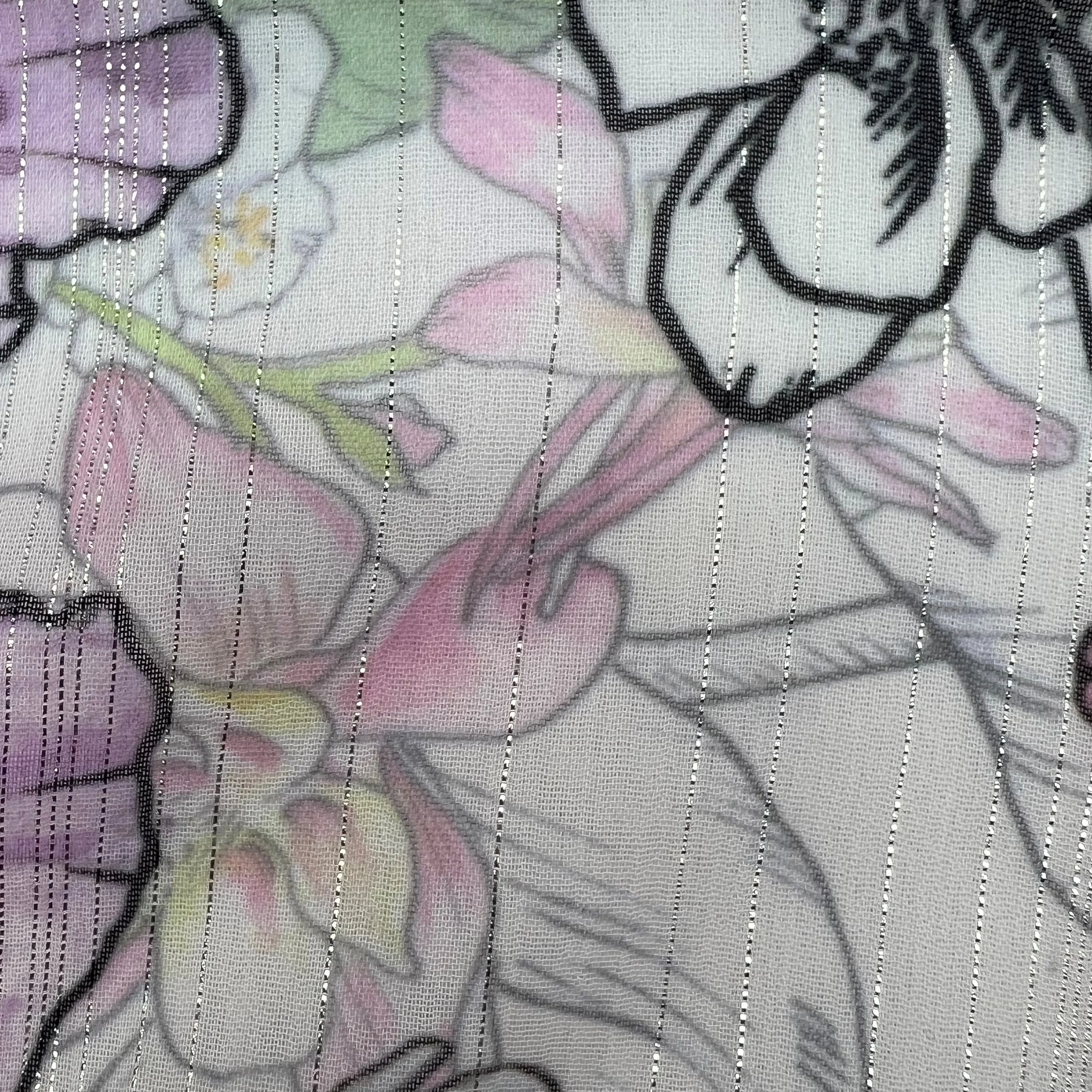 factory direct selling latest fashion handfeeeling soft fabrics silver thyead weave 100%polyester chiffon fabrics for garment