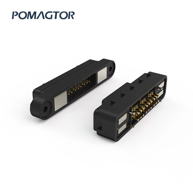 Customized Magnetic Pogo Pin Connector Reasonable Price Usb 12V 2A Power Pa46 13.5*8.5mm 30000 Times Male&female Pomagtor C3604