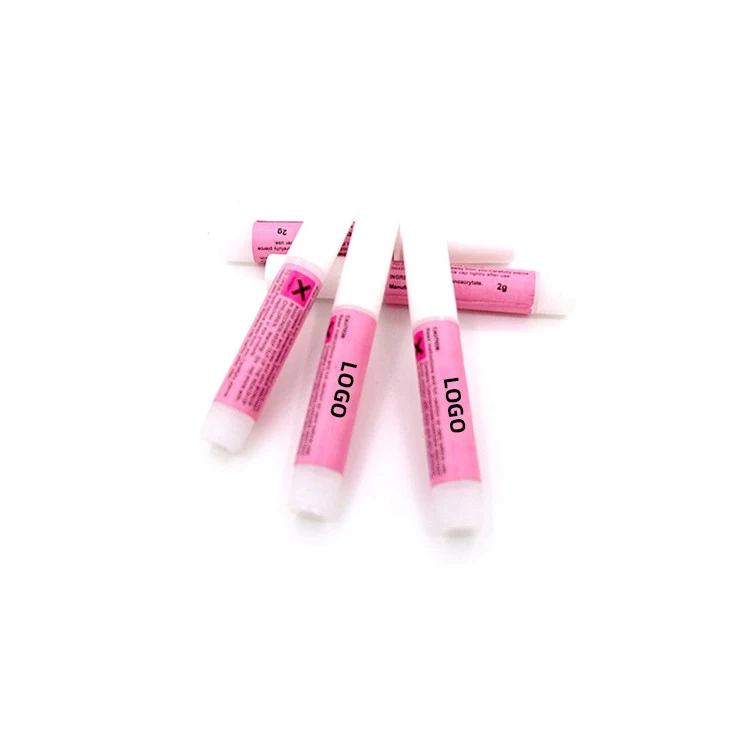 Mini Glue Rhinestones Glue 2g Small Nail art Glue False Nail Tips Decoration Professional brush custom logo