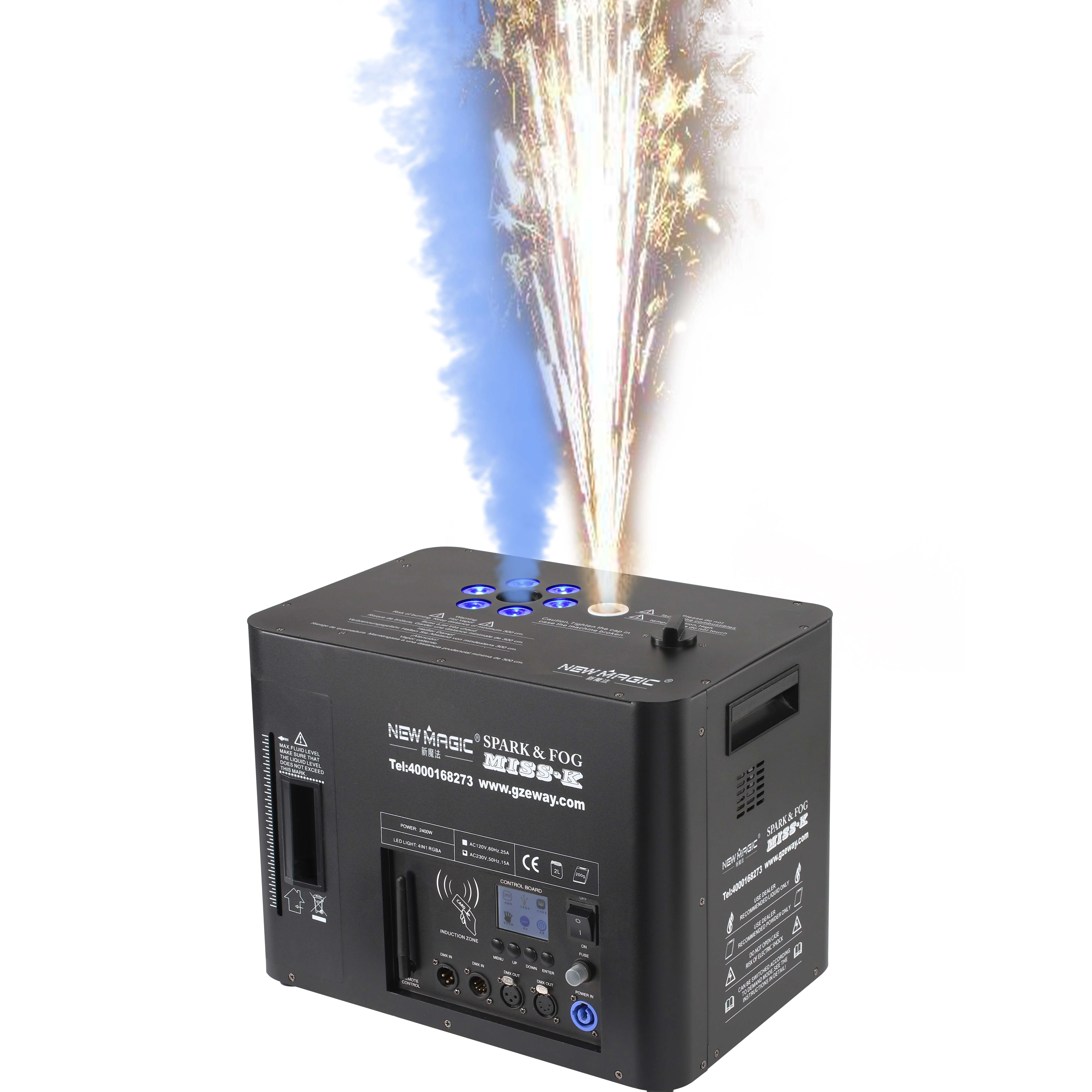 Eway 2400W Spark And LED With Fog Multi-function Machine Electronic Fireworks Machine For Weddings/Performances