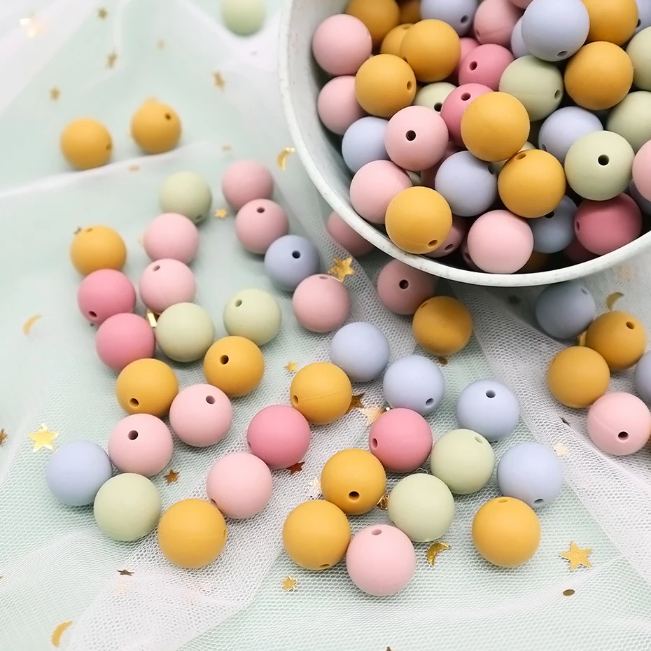 factory Custom wholesale sale beading teething 20 mm hexagon soft food grade silicone letter loose beads lentil beads bpa free