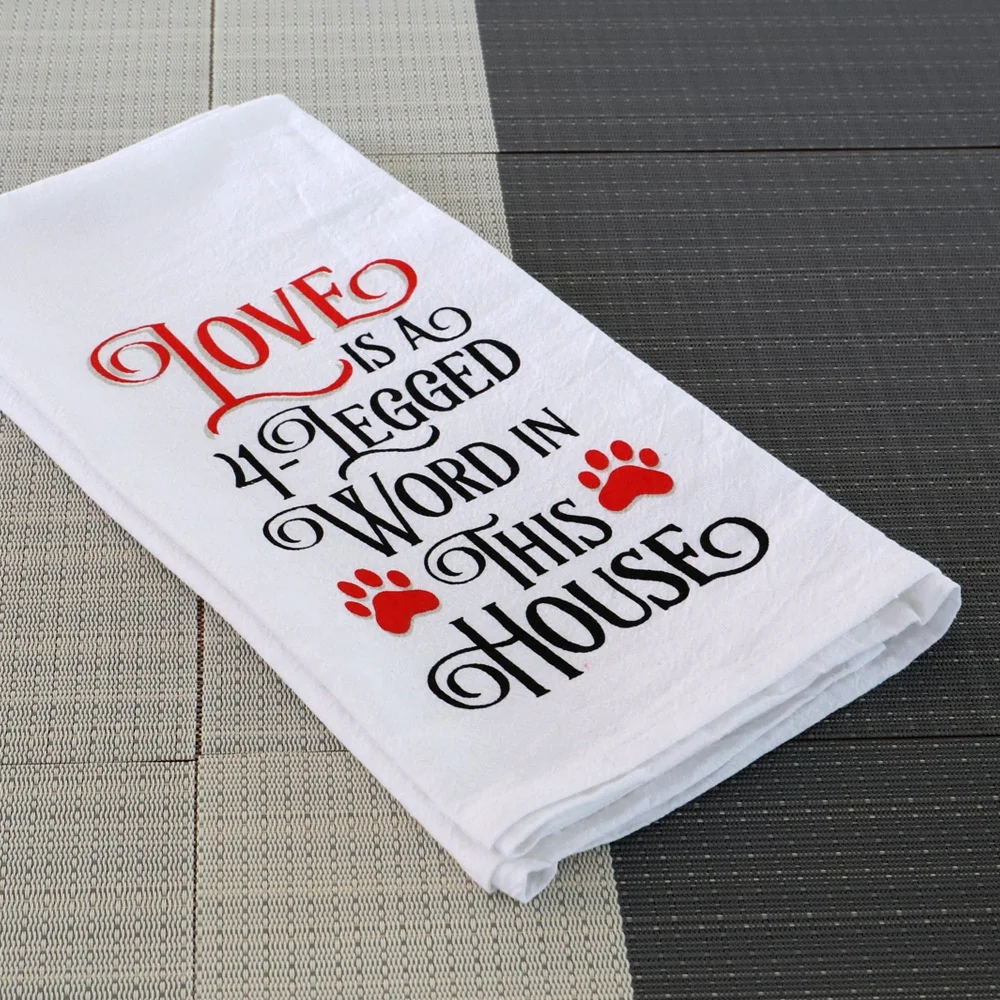 Flour Cloth Cotton White Personalized Custom Print Tea Towels Wholesale Print Embroidery Kitchen Towel