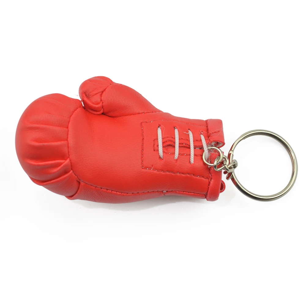 Promotional 3D Soft Pvc Leather Printing Logo Custom Mini Boxing Gloves Keychain