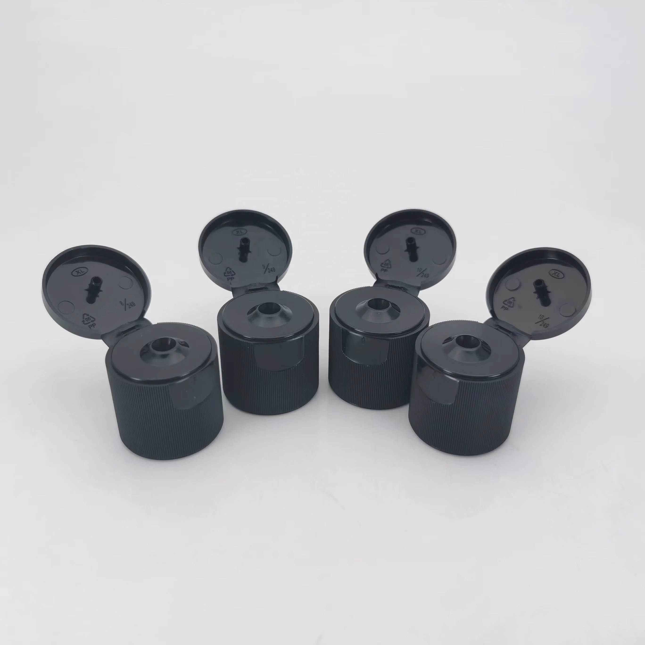 Chemical Bottles 24 mm butterfly shape flip top caps hot sale ribbed snap caps cosmetic packing bottle flip caps