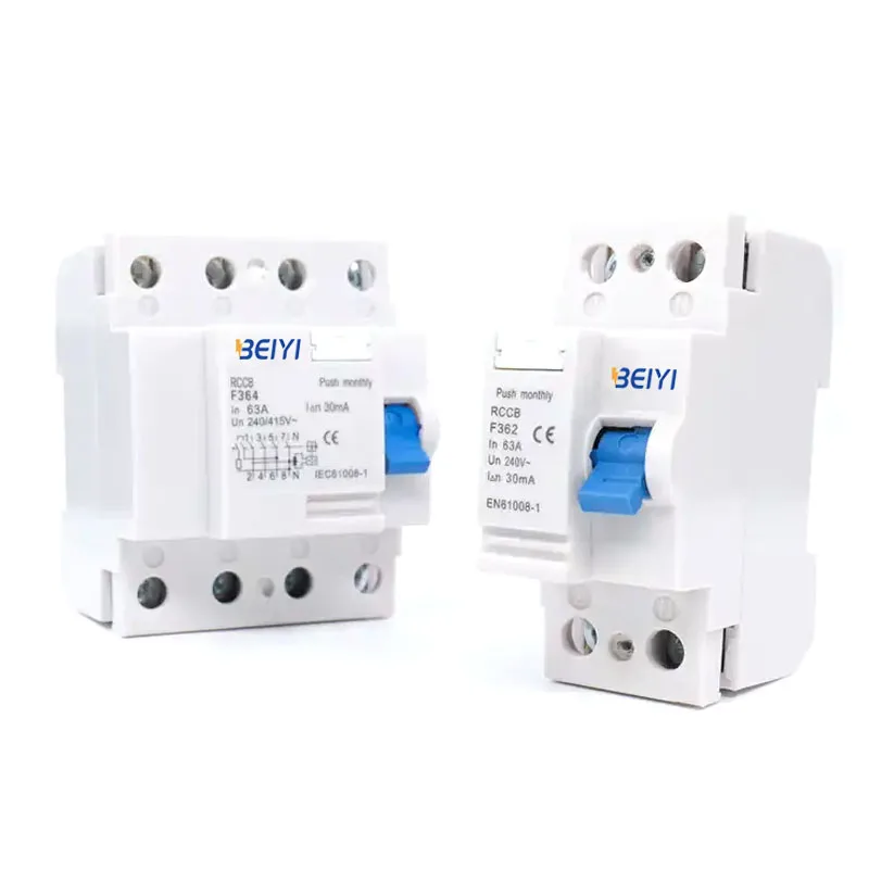 Manufacturers RCCB rcbo RCD F360 Fireproof Residual Current Circuit Breaker 2P 4P ac 220-400v 10-63a