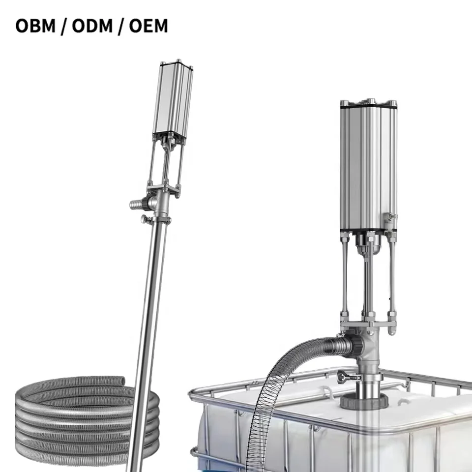 Pneumatic drum pumps stainless steel high viscosity 316 sanitary plunger piston air operated barrel drum pump air viscous fluid