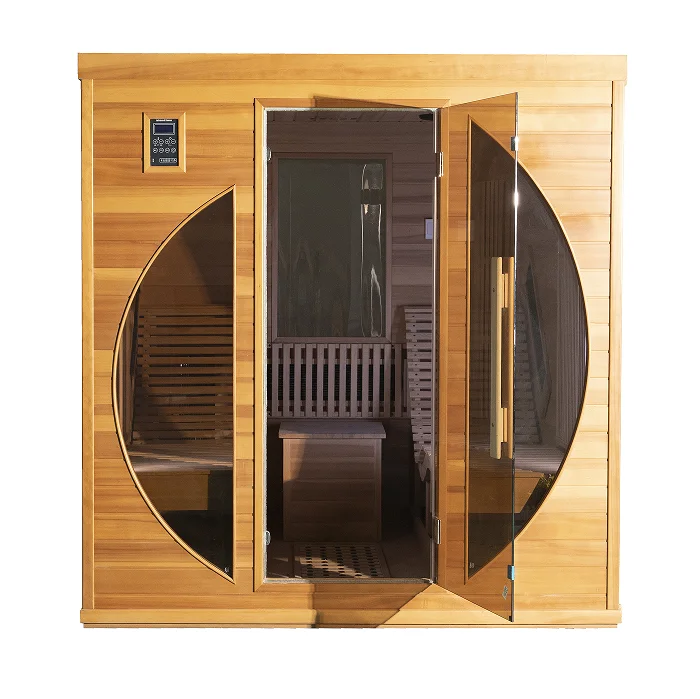 Pure Canada Hemlock Red Cedar Lay Down Two Person Far Infrared Sauna
