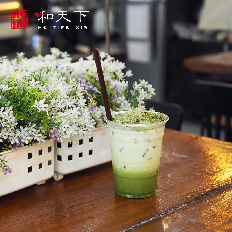 Disposable polypropylene cup bubble tea clear cup Custom plastic pet/pp cups with lid and straw for coffee