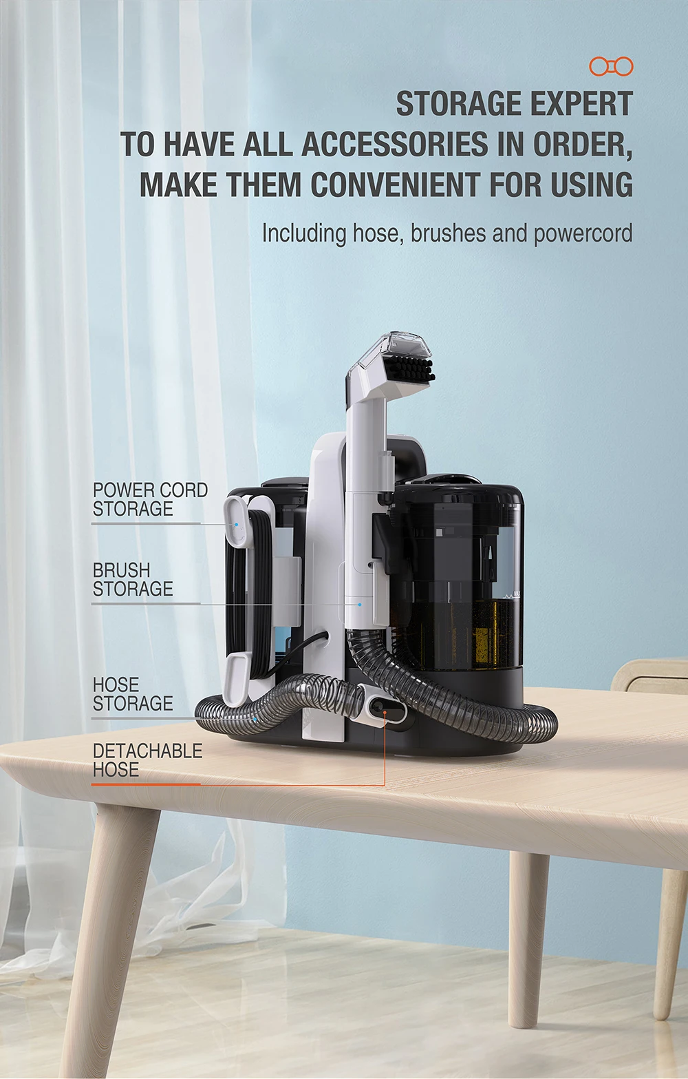 2023 Hot Sale Wet Dry Wired Carpet Cleaning Machine Vacuum Cleaner Upright Handheld Lightweight Spot Cleaner Carpet For Home