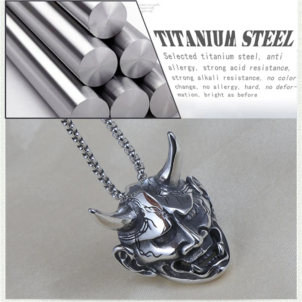 Cinmo Jewelry Horrible Demon Head 316L Stainless Steel Necklace Trendy Devil Shape Pendant Necklace For Men Women Charm Gift