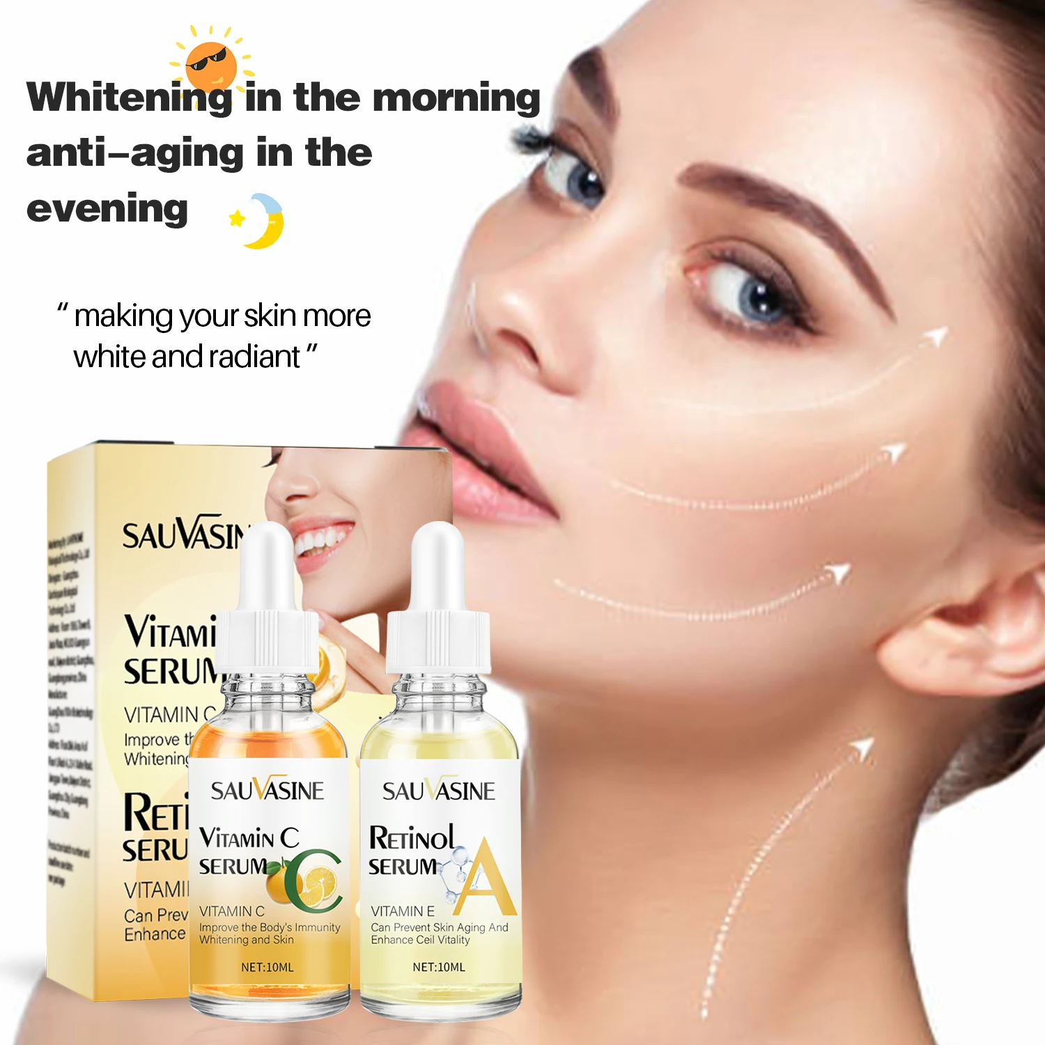 OEM 100% Natural Face Care Set Face Serum Whitening Retinol Vitamin C Serum For Beauty Vitamin C