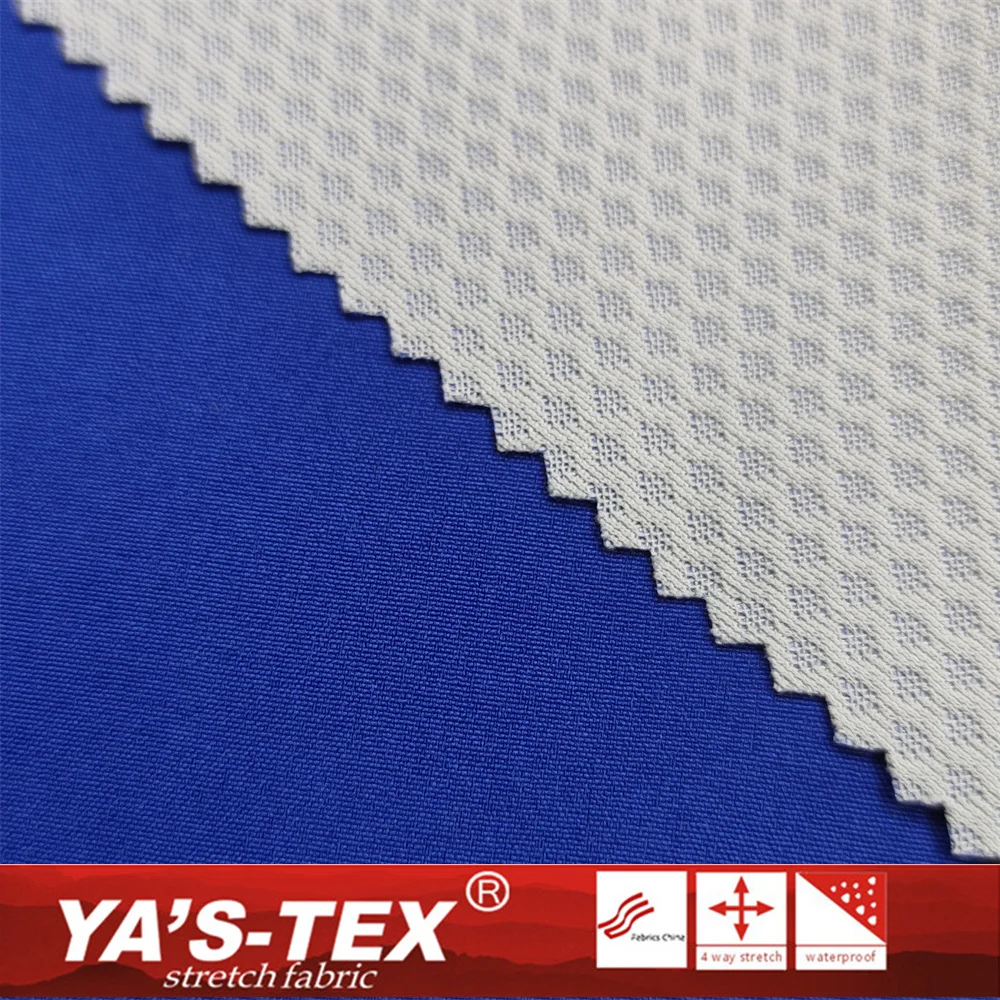 Waterproof 3 layers bonded fabric Polyester Spandex fabric laminated TPU film bonding Diamond Mesh Fabric for Sports Garment