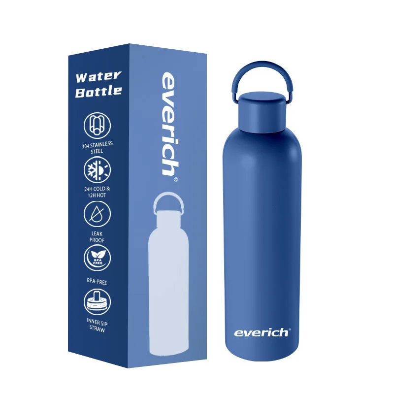 Everich New ODM Small Mouth Sip 304 Stainless Steel BPA-FREE Color Customization Can Custom logo Straw Insulated Water Bottle