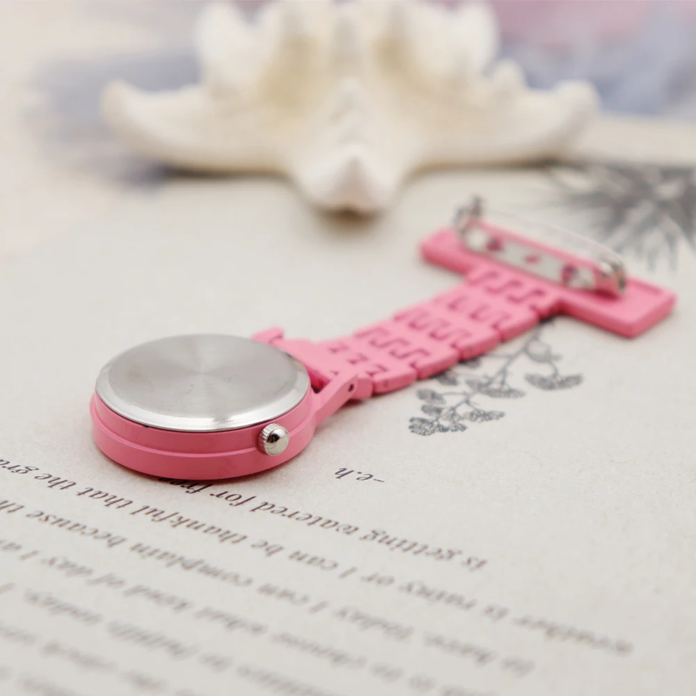 Popular Alloy Pin Nurse Watch Hot Sale Pocket Watch Pink Cute Color Watch for Nurse Hospital