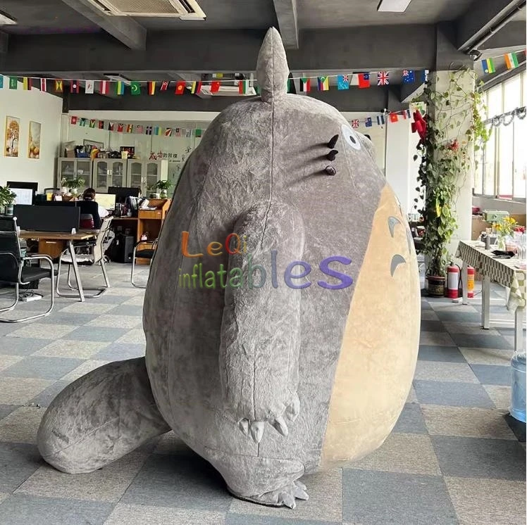Funny Cartoon toy Inflatable Character Totoro  Mascot Inflatable Totoro Figure Fur Plush Cosplay Mascot Suit For Sale