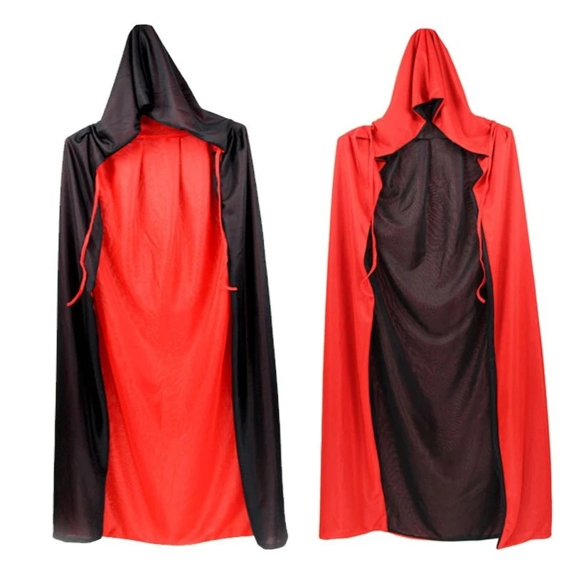 Hot Sale Halloween Vampire Kids Adult Costumes Cosplay Cloak Cape Prop Dual-Layer Masquerade Supplies