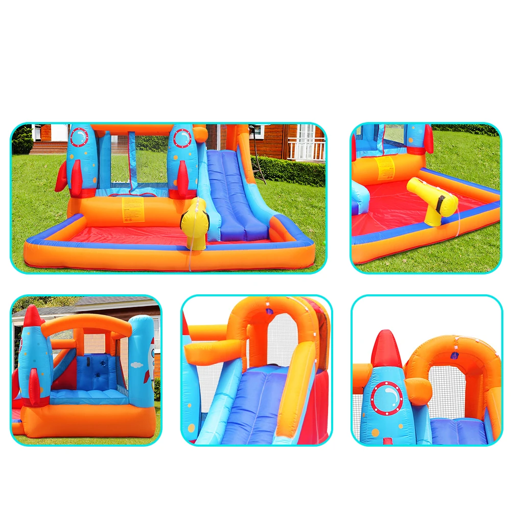 Doctor Dolphin Space Rocket Dream Hot Design Inflatable Water Play Jumping Tower Bouncing House Bouncing Castle Water Slide