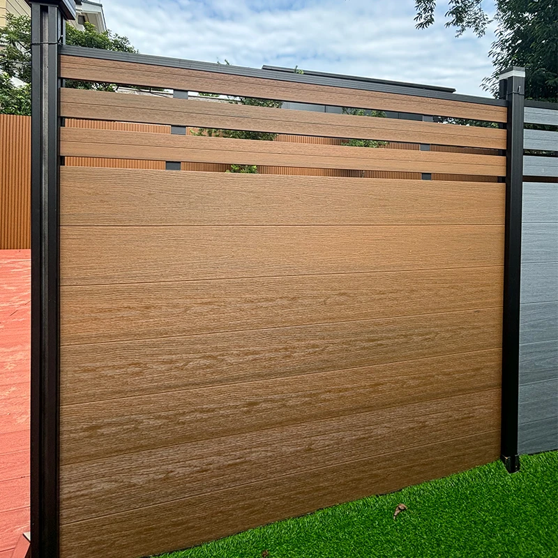 Treslam hot sale home garden decorative privacy fence waterproof panels wood plastic board composite material outdoor wpc fence