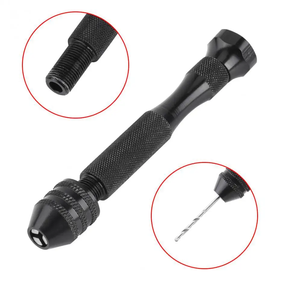 Mini Micro Aluminum Hand Drill Chuck High Speed Steel Twist Drill Bit Woodworking Drilling Rotary Tools