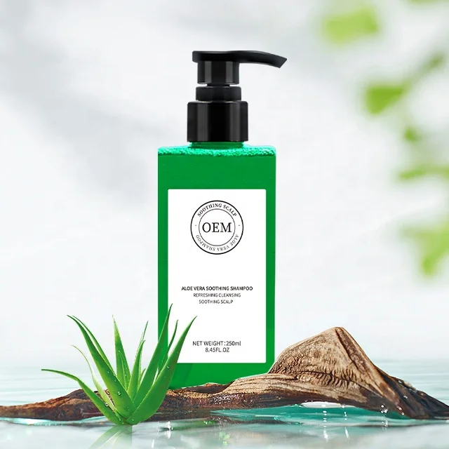 NO LABEL ALOE VERA EXTRACT SHAMPOO NATURAL PLANT SHAMPOO FOR HAIR BRIGHT SHINY AND SOOTHING SCALP ALOE VERA SHAMPOO FOR ADULTS