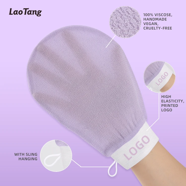 Wholesale Custom Viscose Body Shower Mitt Scrubber Exfoliating Bath Gloves