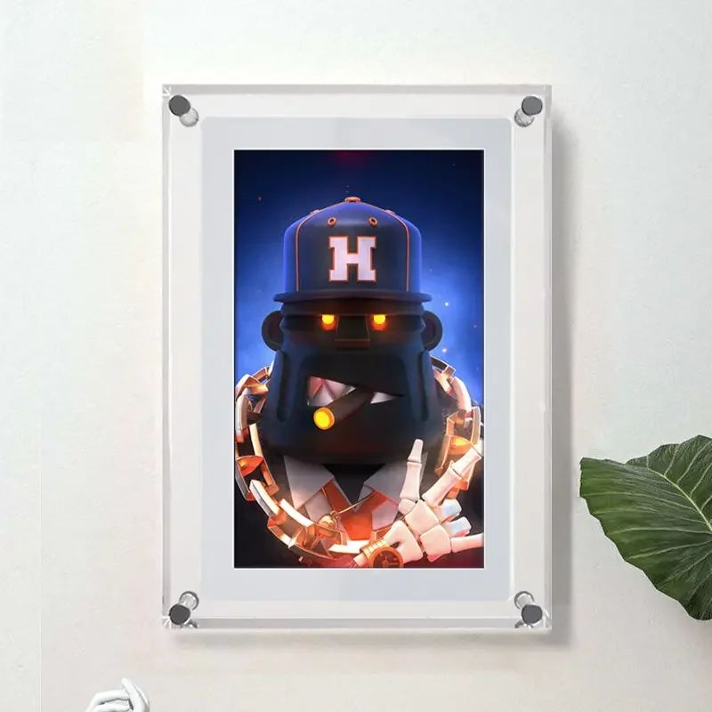 Hot Selling Acrylic Clear Crystal Digital Photo Frame Video Player Led Screen