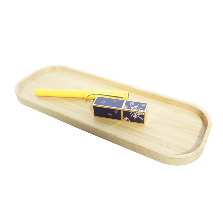 Elliptic Shape Wholesale Bamboo Trays Saucer, Bamboo Tray for Home Hotel