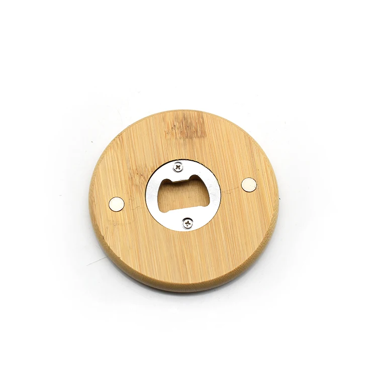 Laser engraving LOGO round beer bottle opener coasters for wedding gift