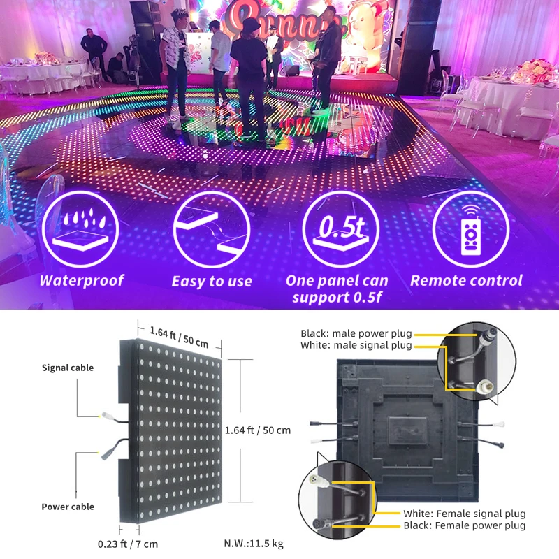 Led Interactive Dance Floor Screen Light Waterproof Portable Magnetic Digital for Sale