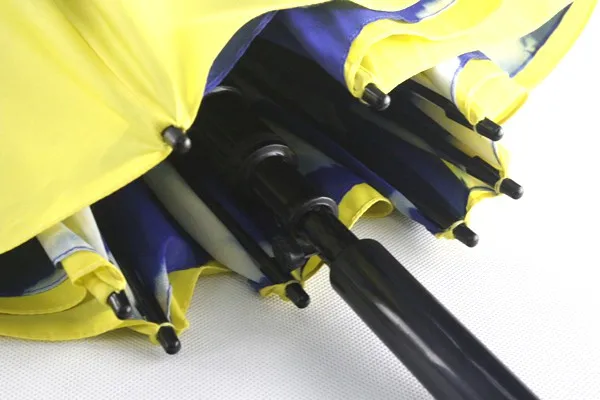 Hand open curved classic J-handle umbrella automatic open windproof transparent firm umbrella, sky blue