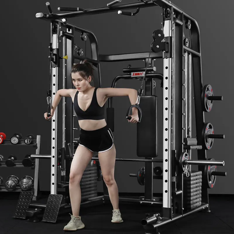 
Home Use Gym Machine Multi-Function Smith Machine With Sover Machine, Power Rack, Rawing Machine and Leg Press Machine 