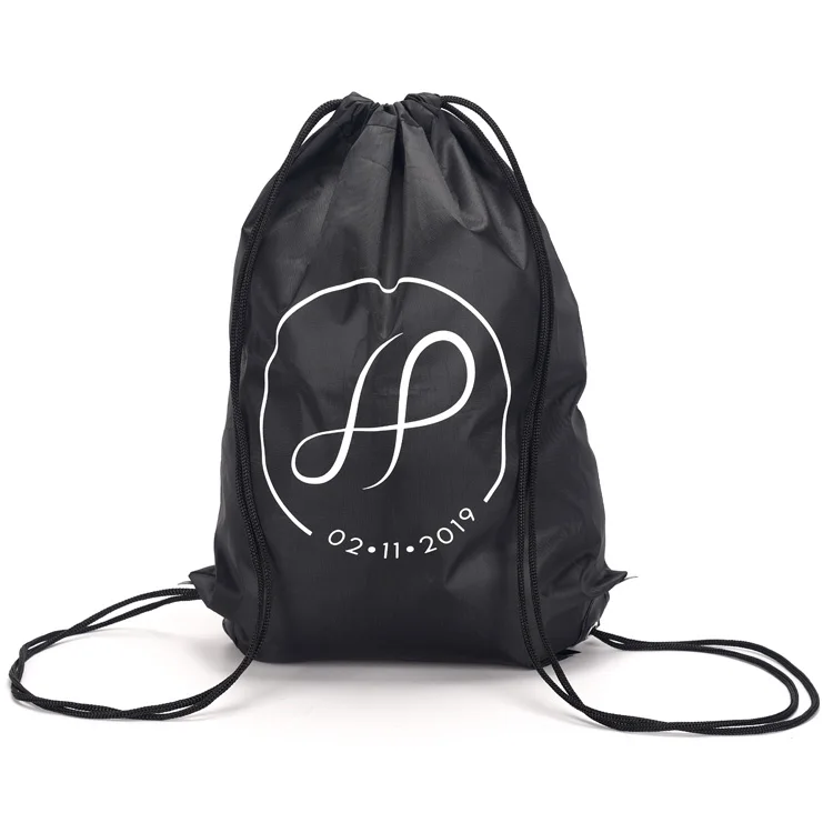 Promotional  High Quality Custom 210D Polyester Drawstring Backpack, Sport Polyester Drawstring Bag