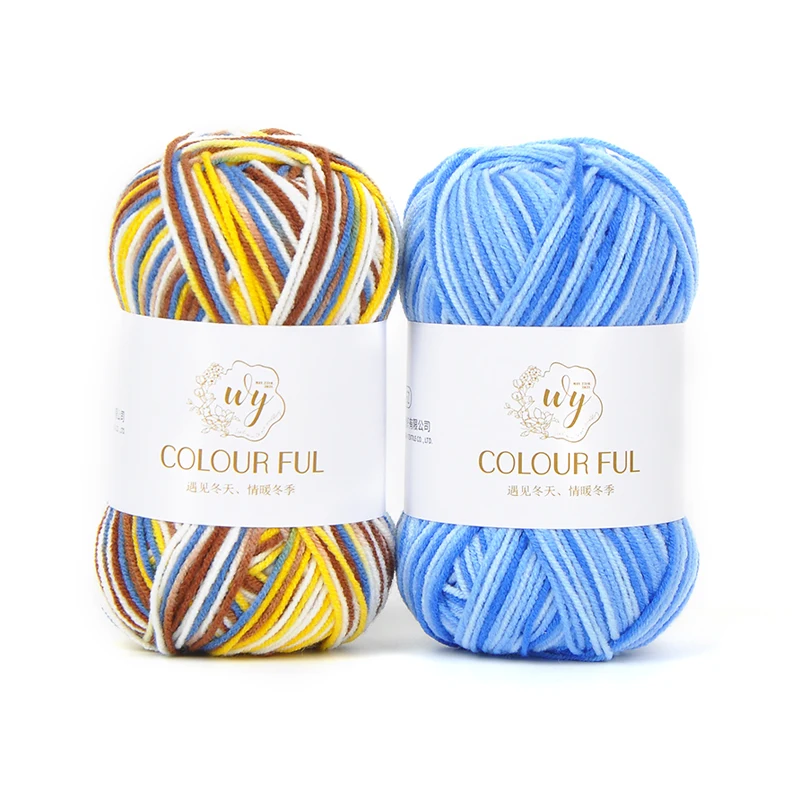 
Wholesale Eco Friendly Mix Color Yarn 100% 3Ply 50g Acrylic Blend Milk Cotton Yarn for Crochet Sweater 