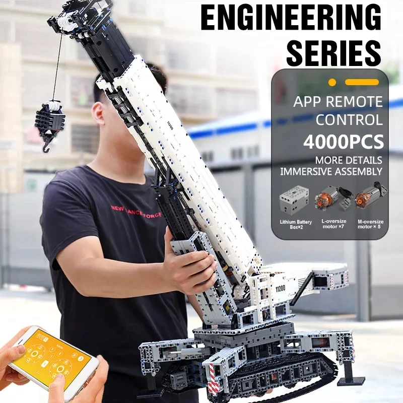 Mould King 17002 Cranes Building Kits MOC Building Blocks Set to Build Toy for Collections Enthusiasts with Motor Remote Control