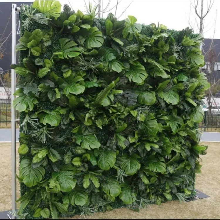 Artificial Grass Wall Panels Plastic Greenery Plant Wall Grass Artificial Grass Wall Backdrop For Home Restaurant Indoor Decor