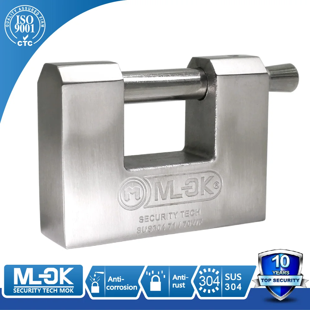 MOK Rust proof 304 stainless steel container transport rectangular padlock heavy duty padlock giant padlock