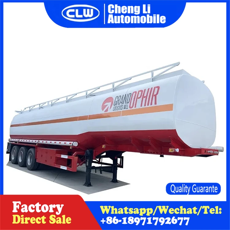 China 3 Axles 40000 Liters Carbon Steel Diesel Fuel Crude Oil Liquid Transport Tanker Semi Trailer