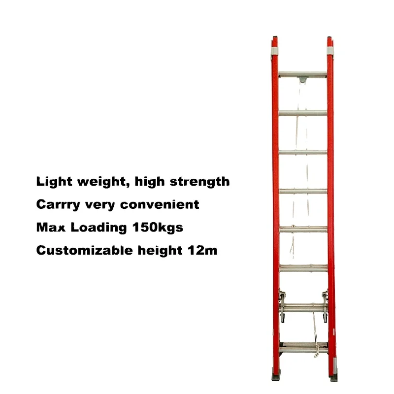 Multipurpose electricians foldable fiberglass ladder D-rung insulating fiberglass ladder