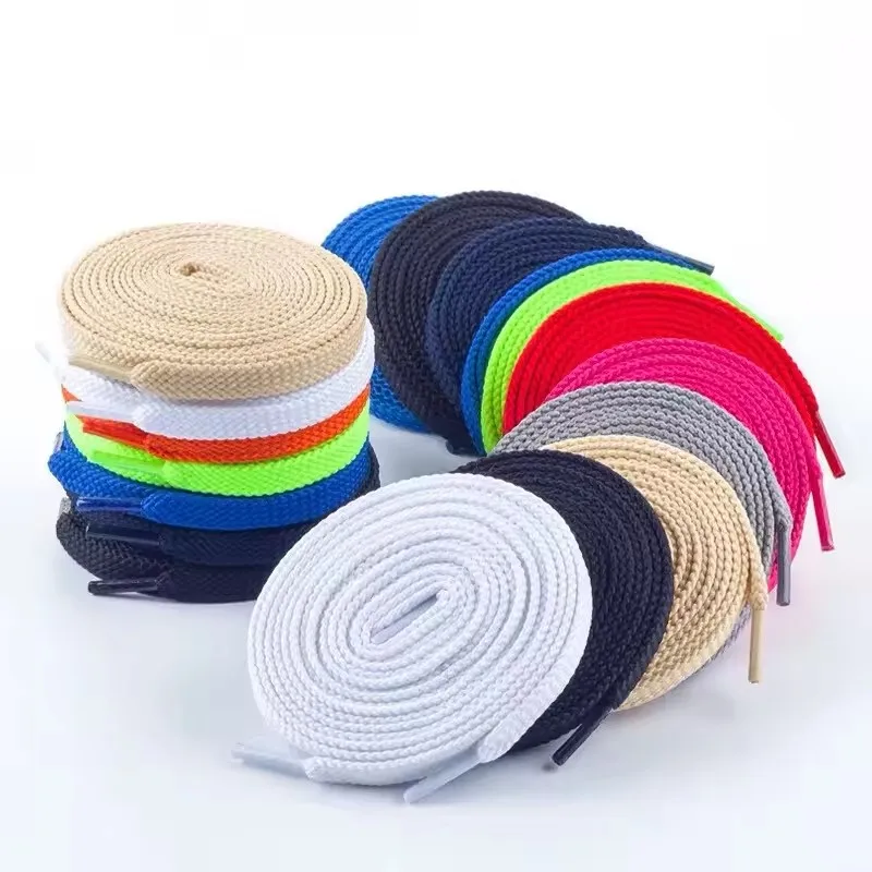 1cm wide Double Layer Polyester Laces Pure Color AF NK SB Dunks Flat Athletic Shoestring Casual Thick NB Sneaker Shoelaces