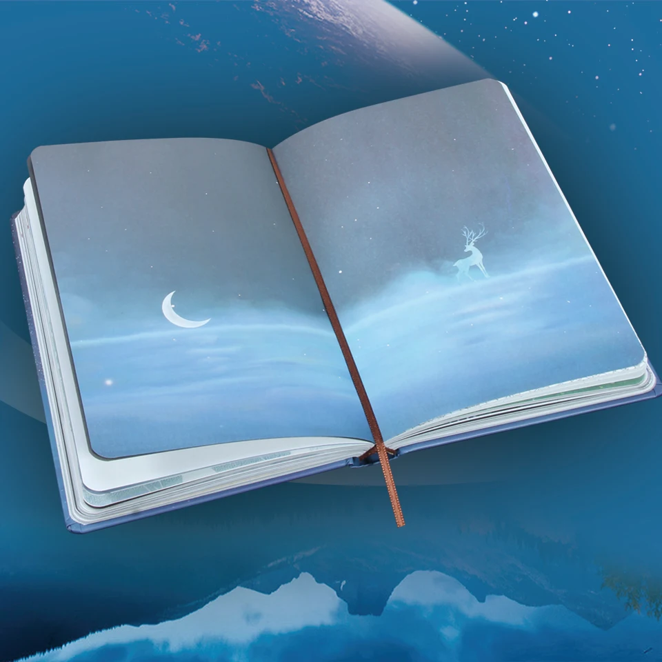luminous Journal Notebook student kawaii Hardcover Picture Inside Stationery Deer Creative Hardcover Notebook For Women Gifts