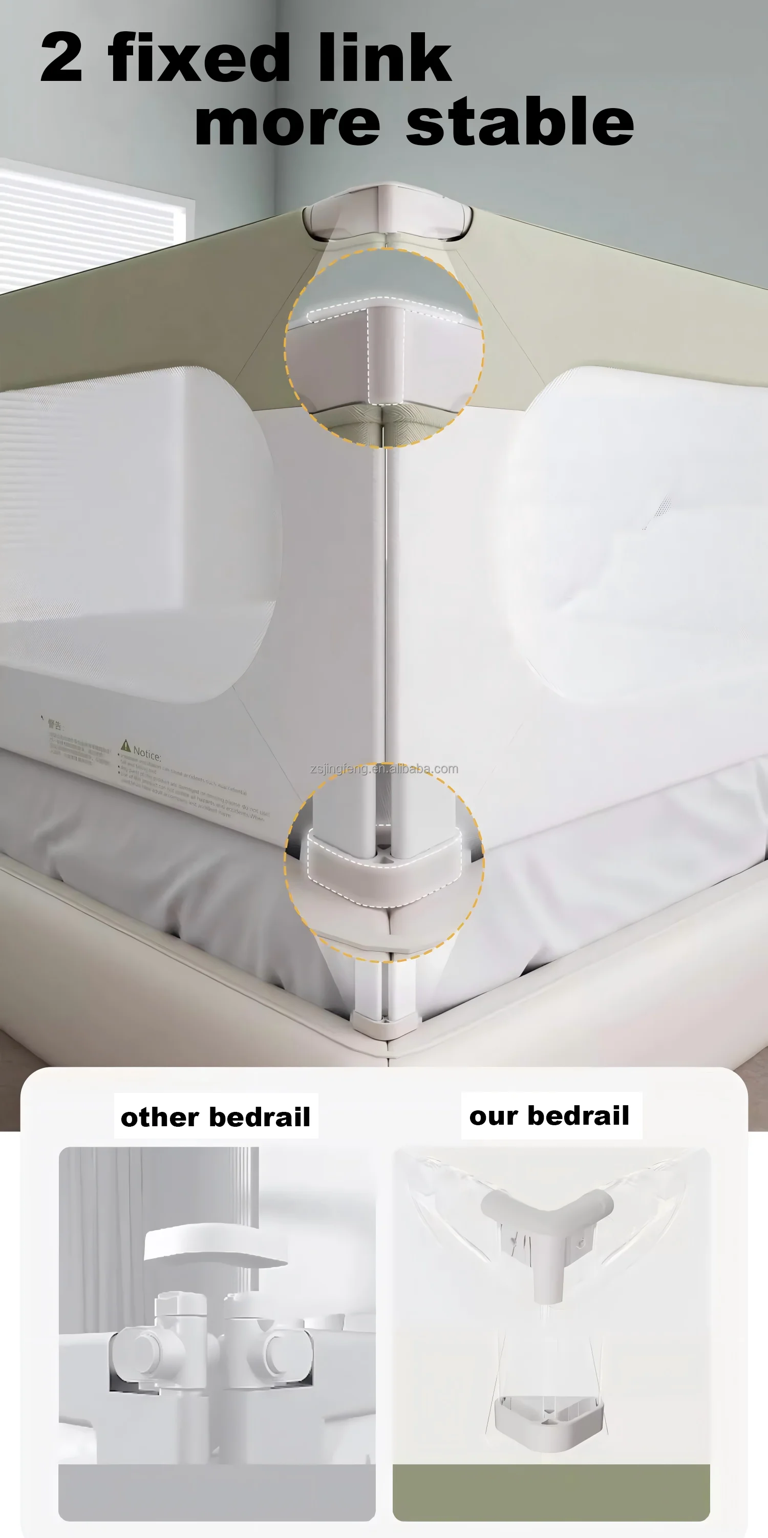 Baby Bed Rail Guard Toddler 3-Pack Bed Rail for Queen Full King Twin Crib Bunk Size Bed Portable Baby Safety 3 Side Railing